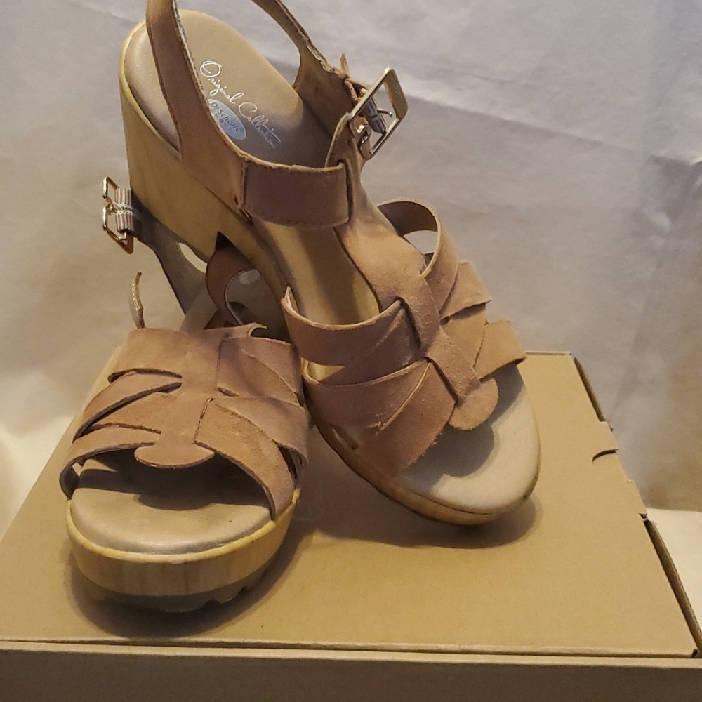 Dr. Scholl's Evereve Wild Nights Tawny Birch Sandals SZ 6M